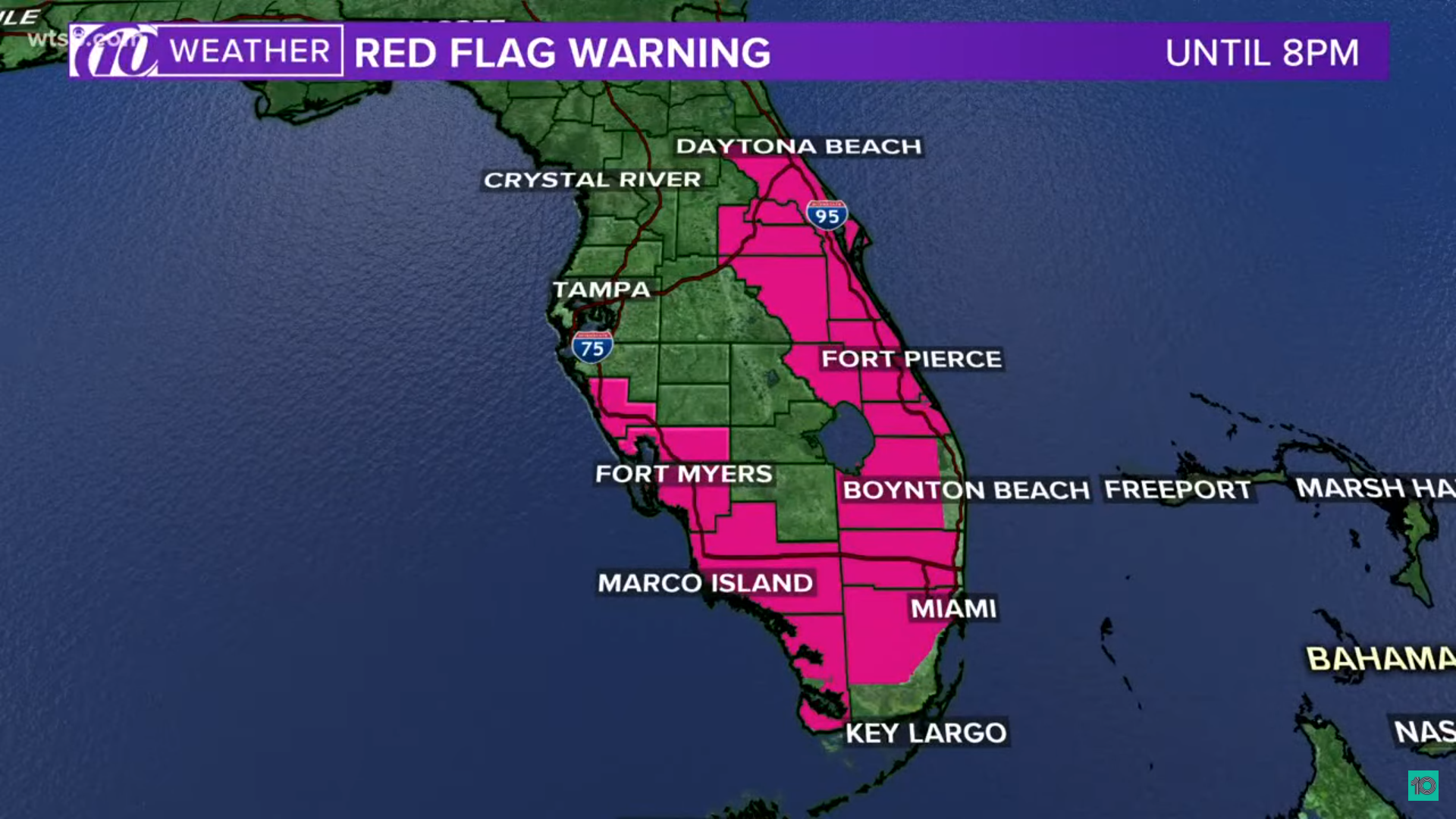 Parts of Florida under red flag warning because of low humidity ...