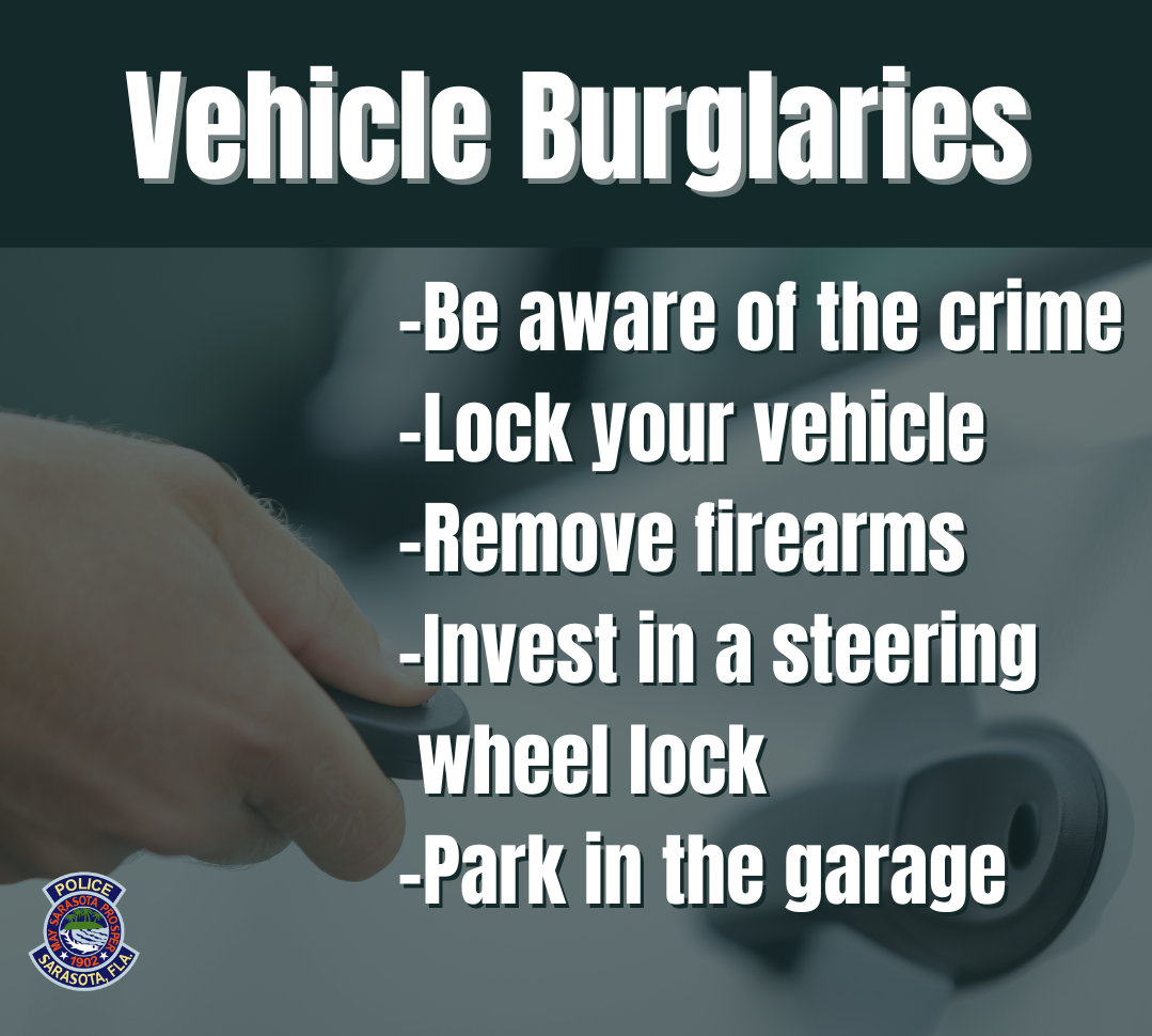 Sarasota Police investigate string of auto burglaries - The Suncoast ...
