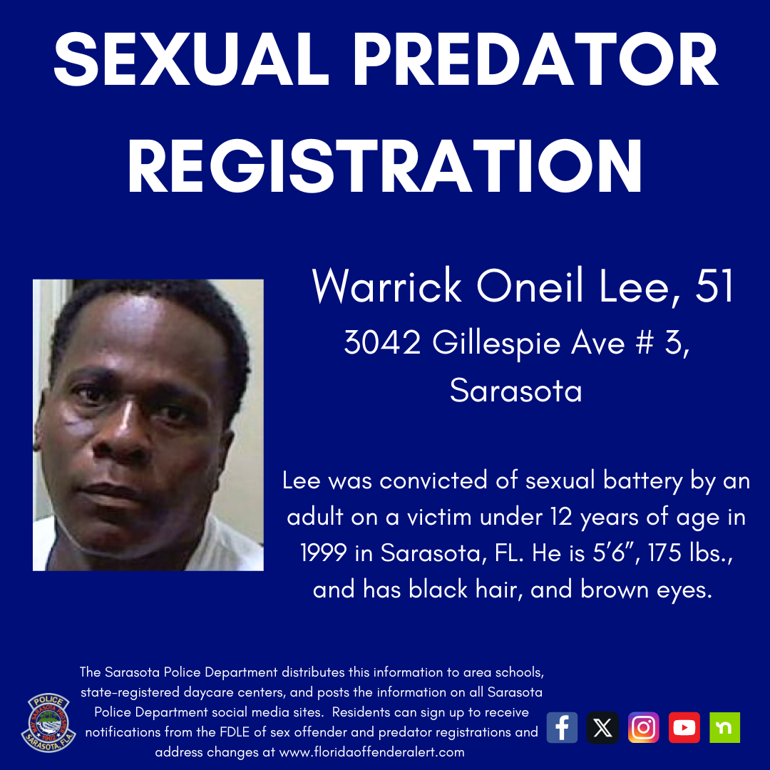 Sexual Predator Notification For The City Of Sarasota The Suncoast News And Scoop 2243
