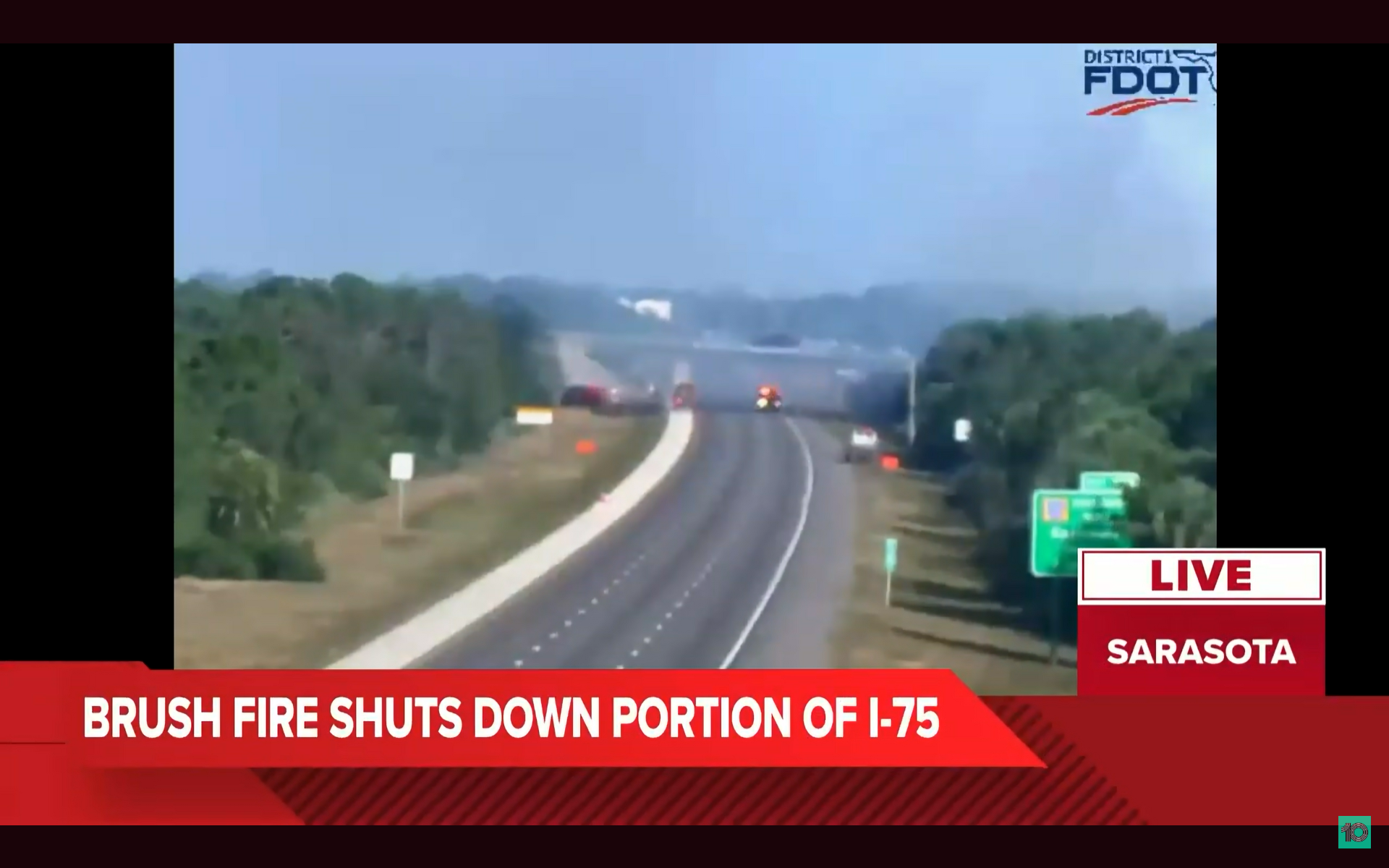 Brush fire shuts down portion of I-75 in Sarasota County - The Suncoast ...