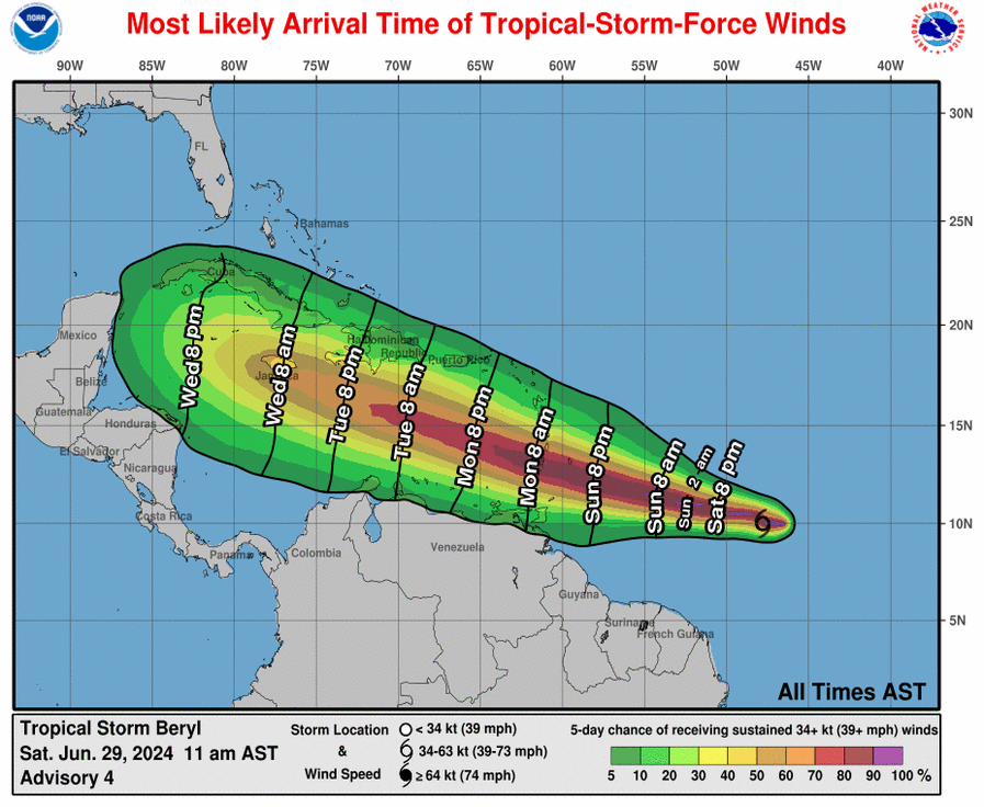 Atlantic 7-Day Graphical Tropical Weather Outlook - #Beryl - The ...