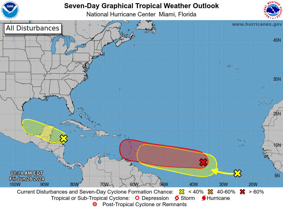 Atlantic 7-Day Graphical Tropical Weather Outlook - The Suncoast News ...