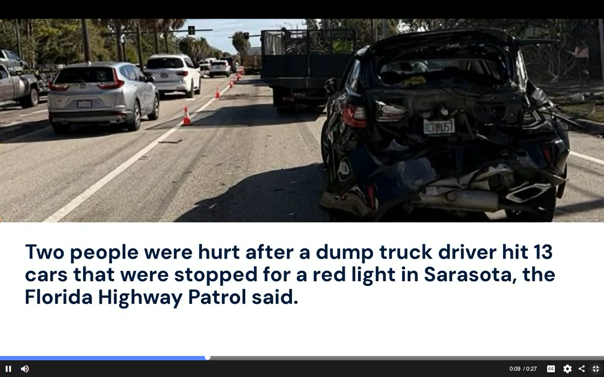 Dump truck driver hits 13 cars stopped for red light in Sarasota ...