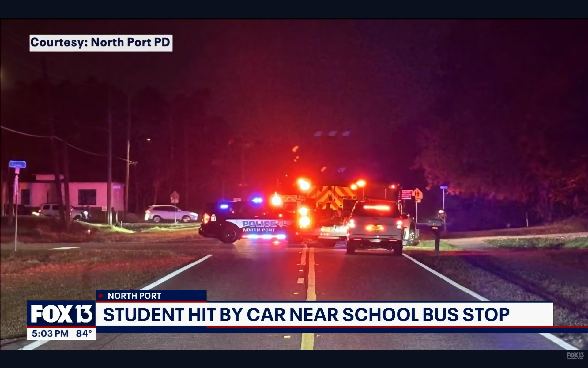 North Port teen struck by car while walking to school bus stop: police ...